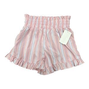 Habitual Girl Pink Striped Paperbag Shorts 10